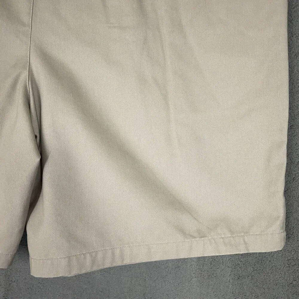 St. John's Bay Shorts Men's Size 48 Pleated Comfort Fit Chino Beige